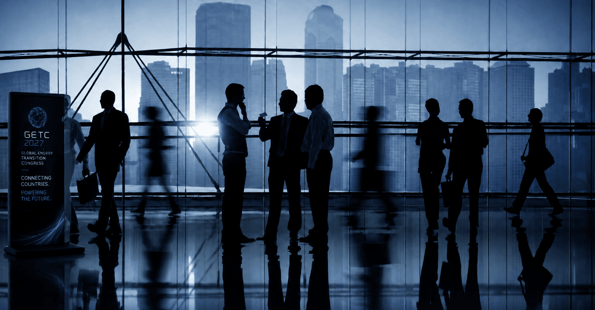 Investors and executives in discussion at a GETC investor briefing
